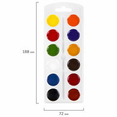 Краски акварельные ПИФАГОР &laquo;ЖИРАФ&raquo; на коррексе, 12 цветов, медовые, круглые кюветы, 192647