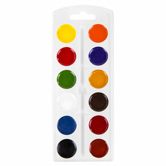 Краски акварельные ПИФАГОР &laquo;ЖИРАФ&raquo; на коррексе, 12 цветов, медовые, круглые кюветы, 192647