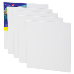 Холсты на картоне НАБОР 5 штук (15&times;20 см), хлопок, 280 г/<wbr/>м<sup>2</sup>, грунт, BRAUBERG ART CLASSIC, 192648