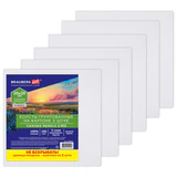 Холсты на картоне НАБОР 5 штук (20х20 см), хлопок, 280 г/м2, грунт, BRAUBERG ART CLASSIC, 192650