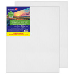 Холсты на картоне НАБОР 2 штуки (40&times;50 см), хлопок, грунт, 280 г/<wbr/>м<sup>2</sup>, BRAUBERG ART CLASSIC, 192655