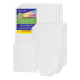 Холсты на картоне НАБОР 17 штук, хлопок, грунт, 280 г/м2, BRAUBERG ART CLASSIC, 192657