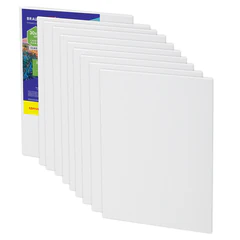 Холсты на картоне НАБОР 10 штук (30&times;40 см), хлопок, грунт, 280 г/<wbr/>м<sup>2</sup>, BRAUBERG ART CLASSIC, 192659