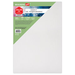 Холст на подрамнике BRAUBERG ART BASIC, 20&times;30 см, 280 г/<wbr/>м<sup>2</sup>, хлопок, мелкое зерно, грунт, 192665