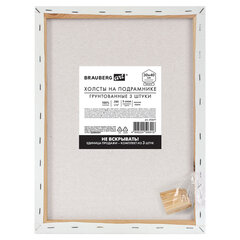 Холсты на подрамнике, набор 3 штуки, BRAUBERG ART BASIC, 30&times;40 см, 280 г/<wbr/>м<sup>2</sup>, хлопок, грунт, 192677