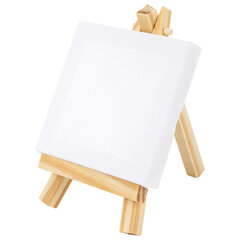 Настольный мини-мольберт с холстом 8&times;8 см, BRAUBERG ART DEBUT, сосна, хлопок, 192679