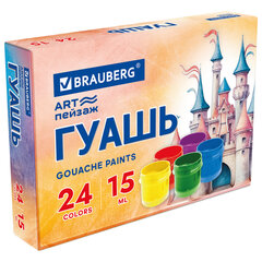 Гуашь BRAUBERG &laquo;ЗАМОК&raquo; 24 цвета по 15 мл, 192686