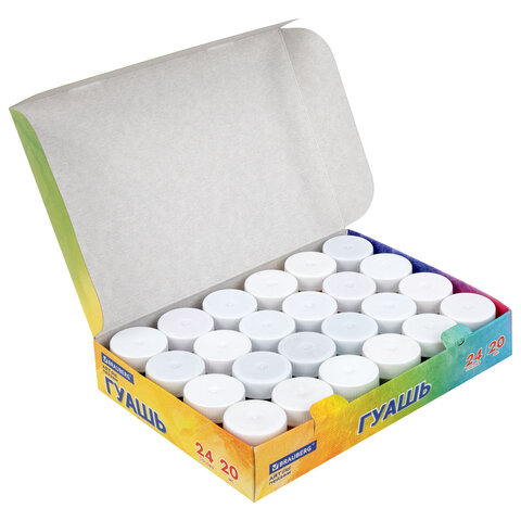 Гуашь BRAUBERG "ЗАМОК" 24 цвета по 20 мл, 192687 - фото 3