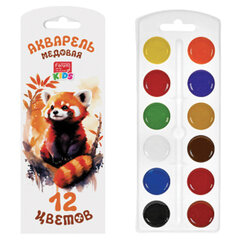 Краски акварельные FORUM &laquo;Зверята&raquo; 12 цветов, медовые, круглые кюветы, картонная коробка, FA-EV-012E