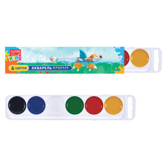 Краски акварельные FORUM &laquo;Зверята&raquo; 6 цветов, медовые, круглые кюветы, картонная коробка, FA-EV-006-Z