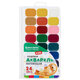 Краски акварельные BRAUBERG KIDS NEW, медовые, 24 цвета, квадратные кюветы, пластиковый пенал с европодвесом, 192797