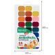 Краски акварельные BRAUBERG KIDS NEW, медовые, 24 цвета, квадратные кюветы, пластиковый пенал с европодвесом, 192797