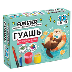 Гуашь FUNSTER (ФАНСТЕР), 12 цветов по 15 мл, ассорти дизайнов, 192824
