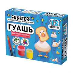 Гуашь FUNSTER (ФАНСТЕР), 12 цветов по 15 мл, ассорти дизайнов, 192824