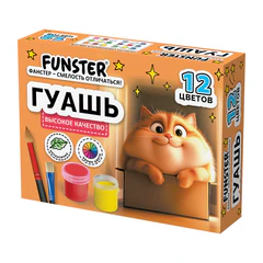 Гуашь FUNSTER (ФАНСТЕР), 12 цветов по 15 мл, ассорти дизайнов, 192824