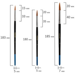 Кисти ПИФАГОР, набор 10 шт. (ПОНИ: плоская № 4, круглые № 1, 2, 3, 5; СИНТЕТИКА: круглые № 1, 3, 5; ЩЕТИНА: плоские № 4, 8), блистер, 200505