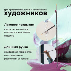 Кисть художественная проф. BRAUBERG ART CLASSIC, синтетика жесткая, круглая, № 1, длинная ручка