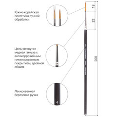 Кисть художественная проф. BRAUBERG ART CLASSIC, синтетика мягкая под колонок, кругл, № 4, кор руч