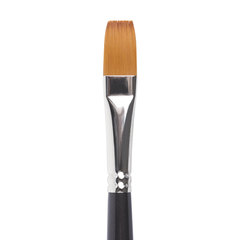 Кисть художественная профессиональная BRAUBERG ART CLASSIC, синтетика мягкая под колонок, плоская, № 12, короткая ручка, 200701