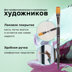 Кисть художественная профессиональная BRAUBERG ART CLASSIC, синтетика мягкая под колонок, плоская, № 18, короткая ручка, 200704