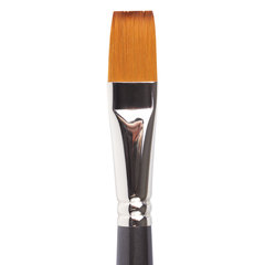 Кисть художественная профессиональная BRAUBERG ART CLASSIC, синтетика мягкая под колонок, плоская, № 18, короткая ручка, 200704