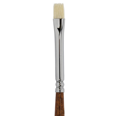 Кисть художественная профессиональная BRAUBERG ART CLASSIC, щетина, плоская, № 4, длинная ручка, 200