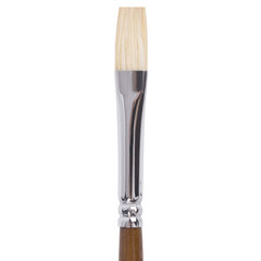 Кисть художественная профессиональная BRAUBERG ART CLASSIC, щетина, плоская, № 8, длинная ручка