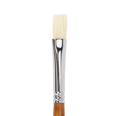 Кисть художественная профессиональная BRAUBERG ART CLASSIC, щетина, плоская, № 10, длинная ручка