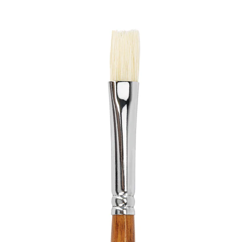 Кисть художественная профессиональная BRAUBERG ART CLASSIC, щетина, плоская, № 10, длинная ручка, 20