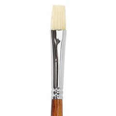 Кисть художественная профессиональная BRAUBERG ART CLASSIC, щетина, плоская, № 12, длинная ручка