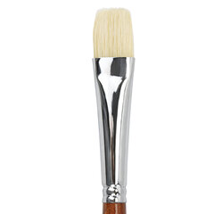 Кисть художественная профессиональная BRAUBERG ART CLASSIC, щетина, плоская, № 20, длинная ручка
