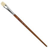 Кисть художественная профессиональная BRAUBERG ART CLASSIC, щетина, плоская, № 20, длинная ручка