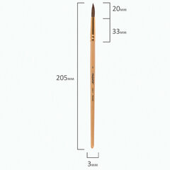 Кисть ПИФАГОР, БЕЛКА, круглая, № 5, деревянная лакированная ручка, с колпачком, 200819
