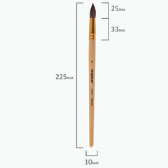 Кисть ПИФАГОР, БЕЛКА, круглая, № 9, деревянная лакированная ручка, с колпачком, пакет с подвесом, 200823