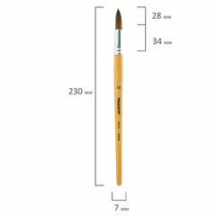 Кисть ПИФАГОР, ПОНИ, круглая, № 10, деревянная лакированная ручка, колпачок, пакет с подвесом, 200839