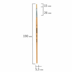 Кисть ПИФАГОР, ЩЕТИНА, плоская, № 4, деревянная лакированная ручка, 200871