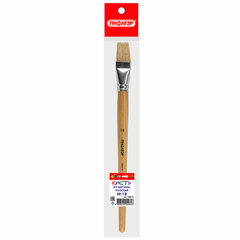 Кисть ПИФАГОР, ЩЕТИНА, плоская, № 18, деревянная лакированная ручка, пакет с подвесом, 200878