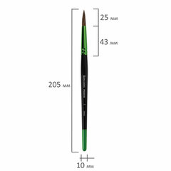 Кисти BRAUBERG PREMIUM, набор 3 шт. (из ворса пони круглые № 2, 4, 7), блистер, 201021