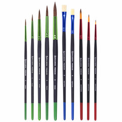 Кисти BRAUBERG PREMIUM, набор 10 шт. (круглые пони &mdash; 5 шт., синтетика &mdash; 3 шт., плоские щетина &mdash; 2 шт.), блистер, 201023