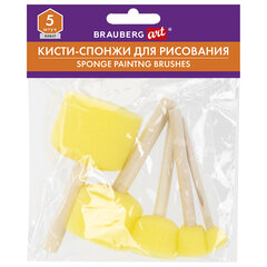 Кисть-спонж для рисования художественный, набор 5 штук, BRAUBERG ART DEBUT, 201089