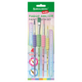 Кисти c EVA-вставкой НАБОР 4 шт. (синтетика круглые №3, 5, 7; плоская №12), блистер, BRAUBERG KIDS, 201094