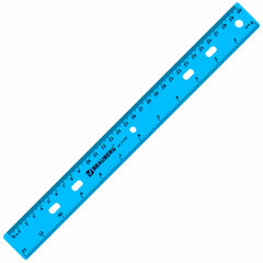 Линейка пластиковая 30 см, BRAUBERG &laquo;Crystal&raquo;, тонированная, ассорти, 210291