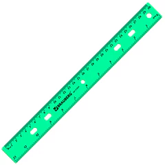 Линейка пластиковая 30 см, BRAUBERG &laquo;Crystal&raquo;, тонированная, ассорти, 210291