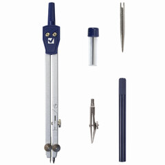 Готовальня BRAUBERG &laquo;Student Oxford&raquo;, 5 предметов: циркуль 140 мм, 2 вставки, держатель, грифель, 210337