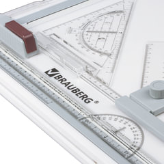 Доска чертежная А3, 505&times;370 мм, с рейсшиной, треугольником и чертежным узлом, BRAUBERG, 210536