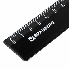 Линейка пластик 30 см, BRAUBERG, черная, 210612