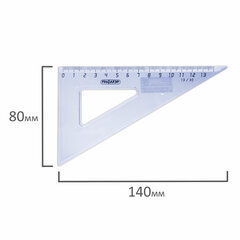 Треугольник пластиковый 30&times;13 см, ПИФАГОР, тонированный, прозрачный, 210617