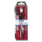 Готовальня BRAUBERG "Architect", 8 предметов: циркуль + кронциркуль, вставки + держатель, отвёртка, точилка, грифель, 210659