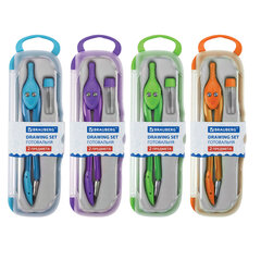 Готовальня BRAUBERG &laquo;Modern&raquo;, 2 предмета: циркуль 135 мм, грифель, пенал с подвесом, 210662