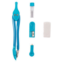 Готовальня BRAUBERG &laquo;Modern&raquo;, 5 предметов: циркуль 135 мм, резинка, точилка, отвёртка, грифель, 210665